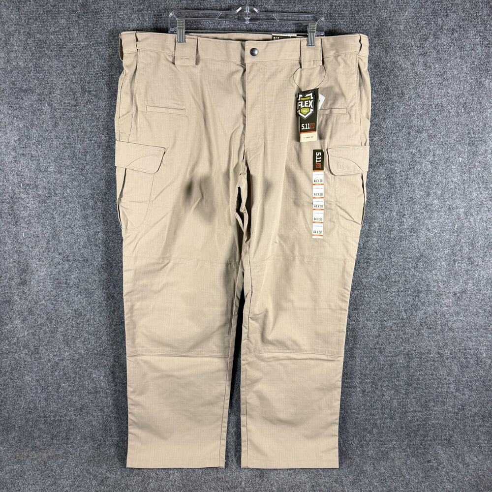 NWT 5.11 Tactical Stryke Pants Mens 44x30 Khaki Flex-Tac Straight Ripstop 74369
